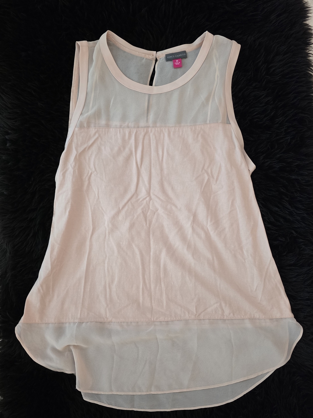 Vince Camuto Pale Pink Sleeveless Chiffon Trim Camisole